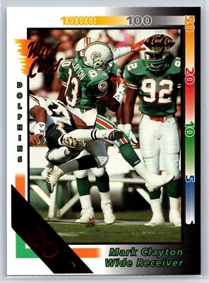 1992 Wild Card Mark Clayton 20 Stripe Parallel Miami Dolphins #19 - Image 1 of 2