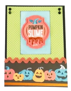 HALLOWEEN Greeting Card - PUMPKIN SLIME- Handmade A2 size SALE - Picture 1 of 2