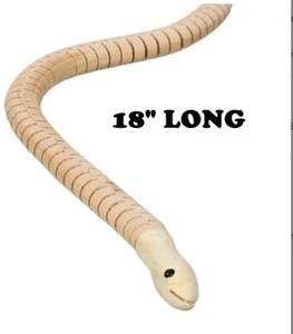 Wiggle Wooden Articulated 18" Wood Snake Bend Jointed CLASSIC TOY *USA Seller* - Picture 1 of 6