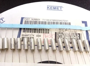 [10 pcs] KEMET  T110  47uF 20V axial tantalum capacitors  MILITARY GRADE - Picture 1 of 1