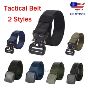 MEN Casual Military Tactical Army Adjustable Quick Release Belts Pants Waistband - Picture 1 of 20