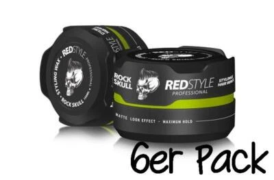 55,5€/1 L 6x Redstyle Haarwachs Matt Skull Grün 150 ml