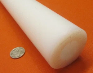 UHMW White Round Tube 2.00" OD Oversized x 1.00" ID Undersized x 36" Length - Picture 1 of 6