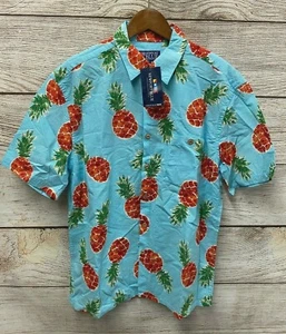 Camicia blu Newport uomo taglia media testurizzata ananas bottoni nuova DIFETTOSA - Foto 1 di 6