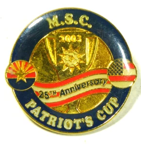Vintage MSC Patriots Cup Soccer Tournament Pin Arizona United States Flag 2003 - Picture 1 of 3