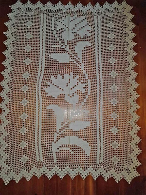 Dessus de lit vintage pour lit d'enfant, au crochet coton, 120 x 155 cm - Photo 1/4