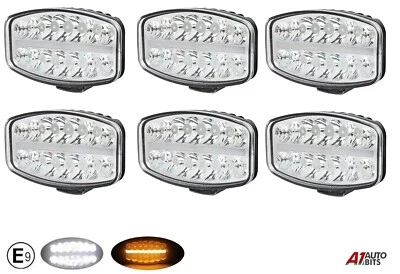 10" 24V Roof LED Amber DRL Light Jumbo X6 For Truck Lorry Volvo Renault DAF E9 Foto 1 de 4