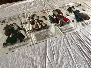 Olde Father Christmas Appliqué Fabric Panel Vintage Joan Messmore Cranston 1980s - Picture 1 of 3