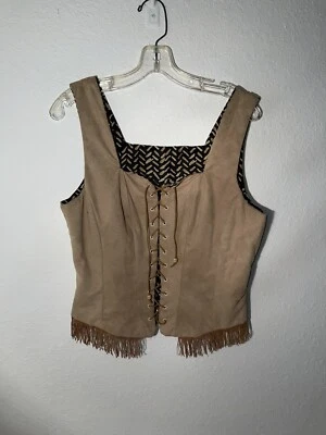 "Corsé hecho a mano de gamuza/gamuza sintética 19"" con flecos de cuero pecado x 20"" L Western" Foto 1 de 2