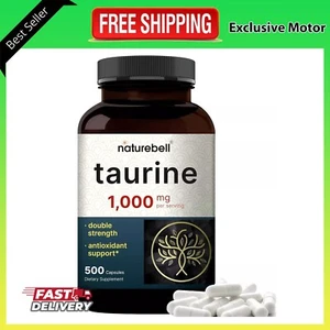 Taurine 1000mg, 500 Capsules - Gluten Free & Non-GMO Free Shipping USA. - Picture 1 of 6