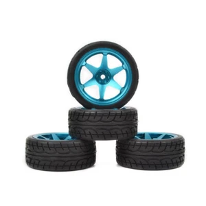 4pcs Aluminium Felgen + Reifen für Redcat HPI HSP Tamiya TT01 TT02 1/10 RC Auto - Bild 1 von 11