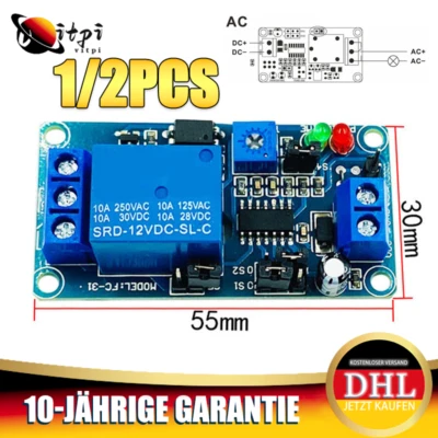 DC 12V Zeitschalter Zeitverzögerung Relais Modul Schaltmoduls Timer Schalter DHL - Bild 1 von 4