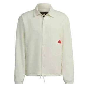 ADIDAS Men's Button Up Coach Jacket Off-White Size Medium HG2072 - Picture 1 of 5