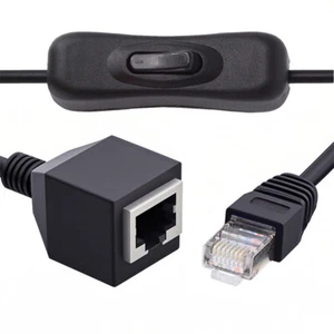 Cable de extensión RJ45 CAT6 macho a hembra 8P8C STP UTP con cable de encendido/apagado - Imagen 1 de 9