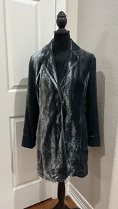 Coldwater Creek Velvet Jacket Womens Size 12P Romantic Long Luxe Blazer - Picture 1 of 24