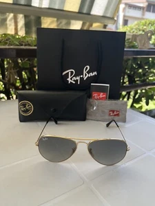 Ray-Ban Aviator Classic RB3025 58-14 Lenti Verde Montatura Oro - Foto 1 di 6