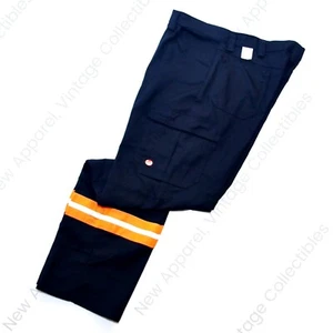 Red Kap Mens W36x34L Enhanced Visibility Work Cargo Pants Duck Canvas Navy Blue - Picture 1 of 3