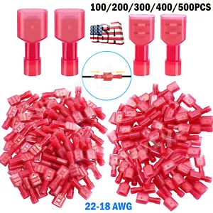 100-500X Nylon Female Male Spade Crimp Terminal Quick Disconnect Wire Connectors - Picture 1 of 19