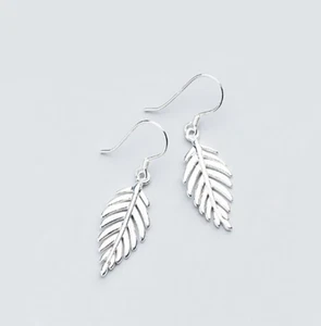 Leaf 925 Sterling Silver Dangle Earrings - Bild 1 von 2