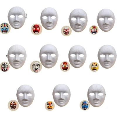 Paper Mache Art Masks White Masks DIY Blank Masks Masquerades Masks - Image 1 of 4