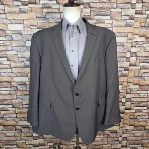 Geoffrey Beene Jacket Blazer Mens 58R Gray Check Single Vented - Picture 1 of 8