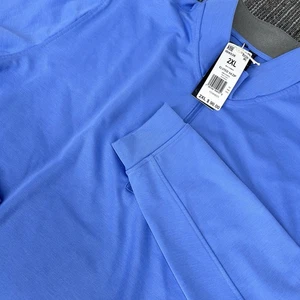 NWT Adidas Elevated 1/4 Zip 2XL Golf Sweatshirt Blue - Picture 1 of 9