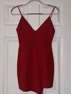 Missguided Women’s Red Sleeveless V Neck One Piece Romper Size 8 - Picture 1 of 9