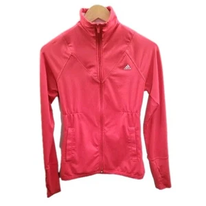 Adidas Sportjacke leicht Hot Pink durchgehender Reißverschluss Damengröße Small tailliert - Bild 1 von 12
