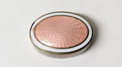 Ancienne Boîte ovale en métal émaillé poudrier ou pilulier XXe siècle - Photo 1/4