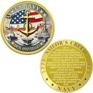 Navy Marine Corps 250th Anniversary Coins, Military Challenge Coins - Patriotic Mi - Bild 1 von 5