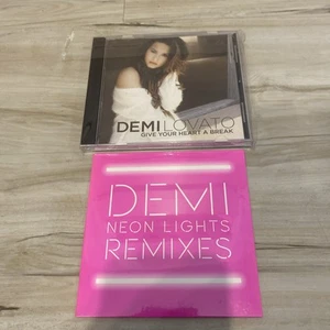 DEMI LOVATO NEON LIGHTS REMIXES PROMO NEW + GIVE YOUR HEART A BREAK PROMO CD LOT - Picture 1 of 5