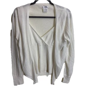 Vintage Womens Y2K Sparkly Babydoll Cami Top Sweater Set Preppy Coquette Cottage - Picture 1 of 11