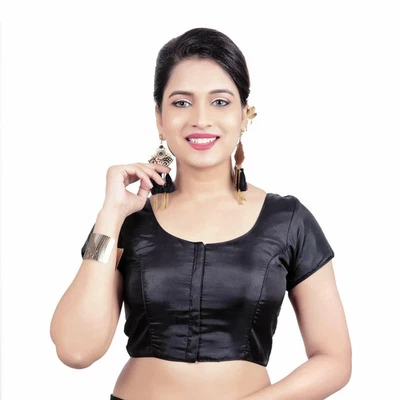 Blusa de seda Dupion manga pequeña lista para usar, top indio, choli listo para usar Foto 1 de 4