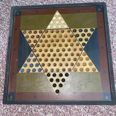 Ridge Hollow Folk Art Chinese Checkers Game Board - Image 1 of 4