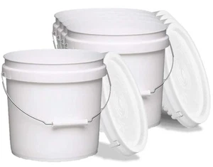 Terra Products Co. White Pails and Lids - Heavy Duty Buckets for Storage - Ec... - Picture 1 of 6