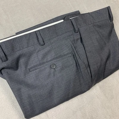 Samuelsohn Performance Dress Pant 40 Reg* Charcoal Super 130s Wool Flat Cuffed - Image 1 of 4