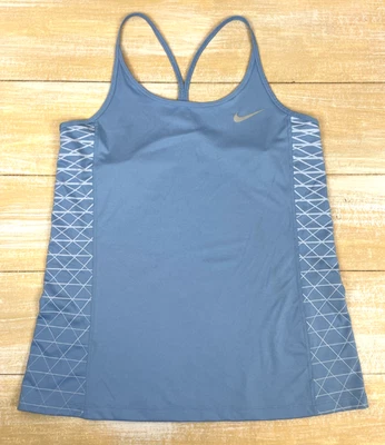 Camiseta sin mangas Nike para mujer M azul periwinkle Dri-Fit espalda deportiva yoga caminata correr ventilada Foto 1 de 4
