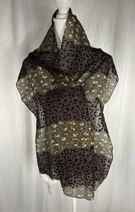 NWT Chico’s Cheetah Print Flocked Scarf Shawl Wrap, 56” X 11.5” - Picture 1 of 6