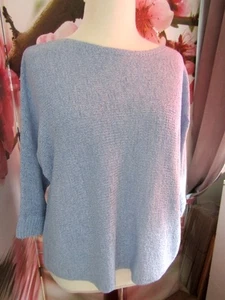 Interessanter Pulli in hellblau. Quergestrickt! 48/50 - Bild 1 von 4
