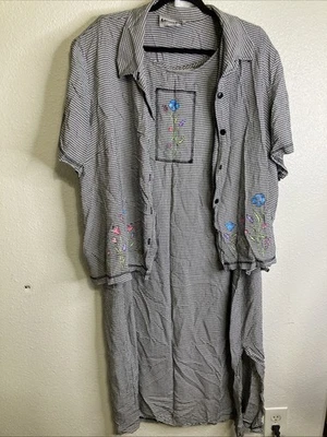 Винтажный другой тимьян черный имбирь чек цветочный макси платье комплект размер 30 Вт прерии - Изображение 1 из 4