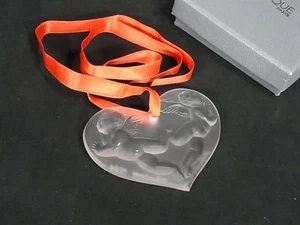 Lalique Crystal Angel heart Necklace Clear Art Glass Jewelry Accessories E368 - Picture 1 of 4