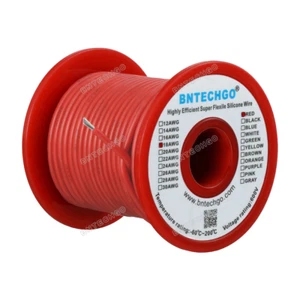 Filo di silicone flessibile 18 calibro rosso 100 piedi 600 V 200 gradi C filo di rame stagnato - Foto 1 di 6