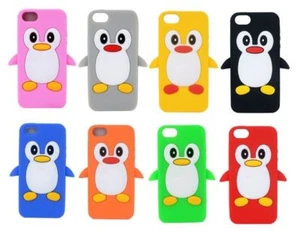 Cute Penguin Silicone Soft Phone Case Cover FOR IPHONE 5/5S/5G UK FAST FREE POST - Picture 1 of 2