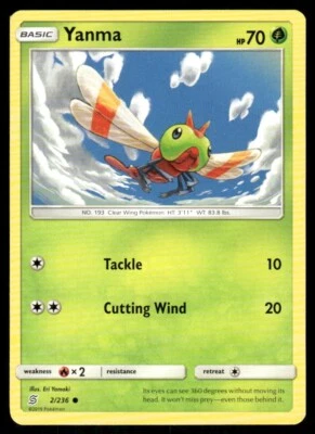 Yanma 2/236 Unified Minds Pokemon TCG trading card - Image 1 of 2