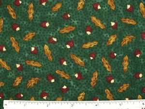 Moda Quilt Fabric 71" x 44" Cynthia Young Acorns Leaves Green Hedgehog Fall - Picture 1 of 4