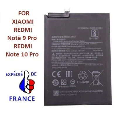 Batterie pour Xiaomi BN53 Redmi Note 9 Pro / Redmi Note 10 Pro battery akku accu