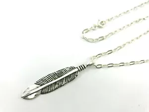 925 Sterlingsilber Federoberteil mit 22 Zoll/55 cm Kabelgliedkette 10 Gramm - Bild 1 von 12