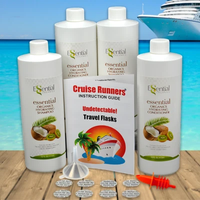 Fake Shampoo Alcohol Flask Rum Runners For Cruise Kit Hide Sneak Booze Liquor - Image 1 of 4