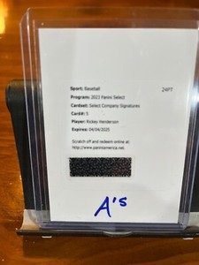 Rickey Henderson 2023 Panini Select Company Signatures Auto Redemption