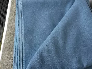 1.75 x 138 cm fabric remnant PLAIN short pile chenille Nordic blue DFS - Picture 1 of 4
